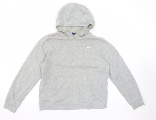 Nike Boys Grey Pullover Hoodie XL 13-15 Years Cotton Blend
