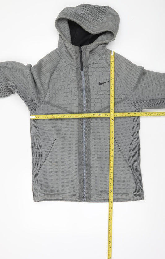 Mens UK S Athletic Nike Grey Full Zip Hoodie