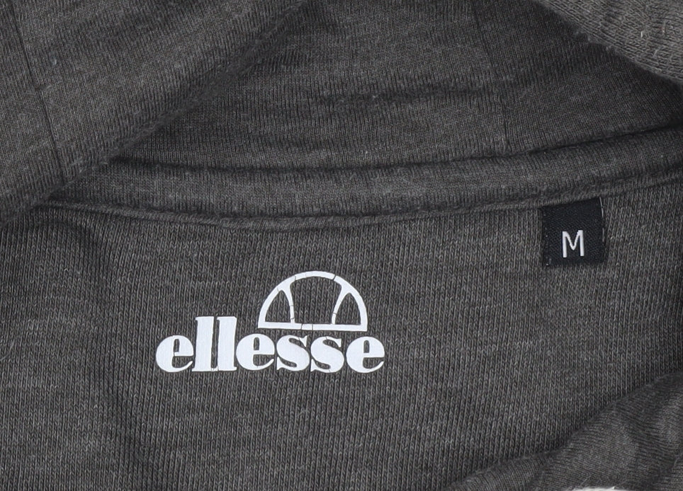 Additional view of Ellesse Men's Grey Pullover Hoodie Medium Regular Fit Logo Sweatshirt