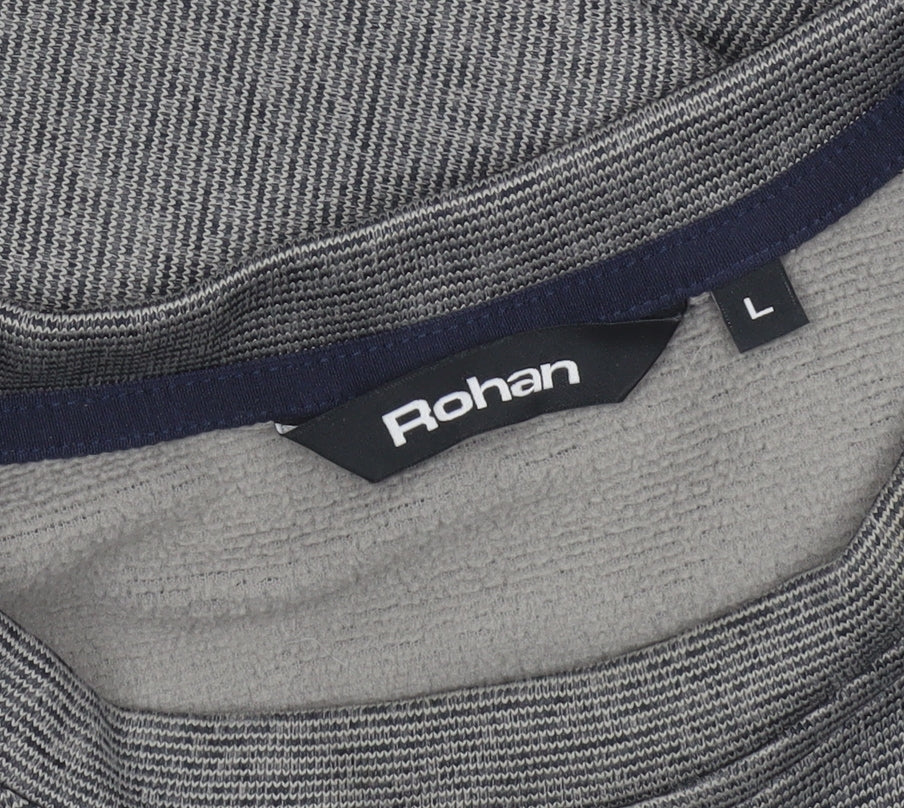 Rohan Men's Grey Long Sleeve Fleece Top Size L Outdoor Casual