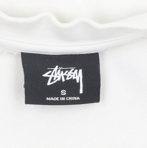 Mens UK S Regular Stussy White Pullover Sweatshirt