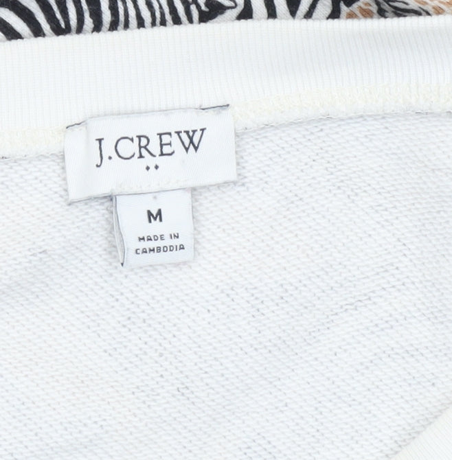 Additional view of J.Crew women’s beige black zebra print pullover sweatshirt m cotton