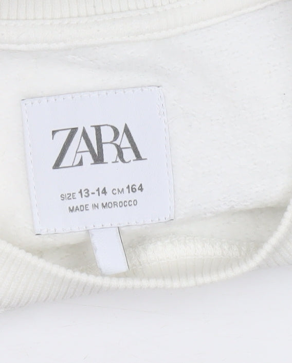Additional view of Zara boys’ white art moment graphic pullover sweatshirt 13-14 years