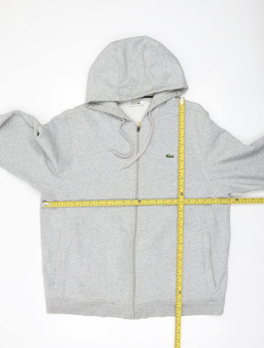 Mens UK 2XL Regular Lacoste Grey Full Zip Hoodie