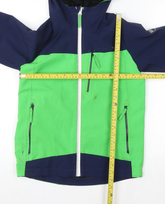 Regatta Boys Green Blue Waterproof Ski Jacket Age 11-12 Years Hooded