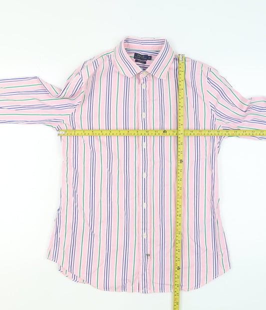 Womens UK Size 14 Ralph Lauren Pink 100% Cotton Button-Up