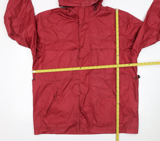 Hawkshead Men's Red Hooded Rain Coat Jacket L 44in Water Resistant