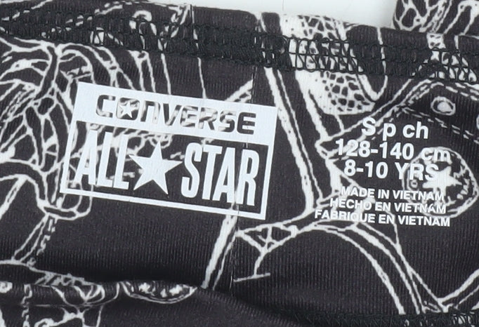 Additional view of Converse girls’ black graphic ankle leggings 8-10 years stretch jersey