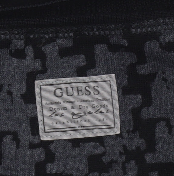 Guess Men's Black Cotton V-Neck Button Cardigan Size L