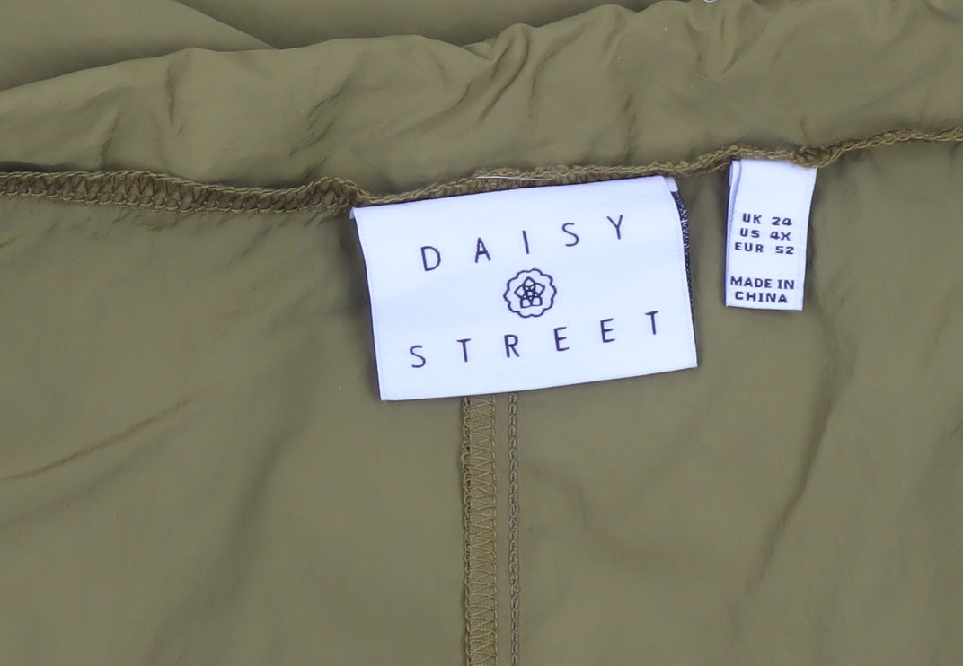 Daisy Street Women’s Brown Plus Size 24 Cargo Trousers Lightweight Polyamide