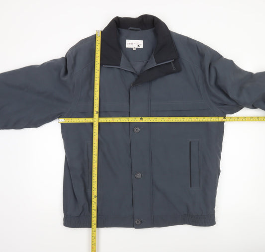 EWM Men's Blue L Basic Polyester Blend Casual Jacket Lined