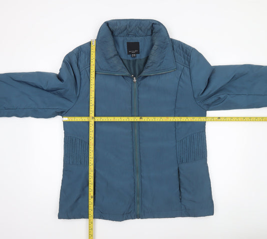 Betty Kay Women Blue Size 20 Mid-Length Zip Puffer Jacket