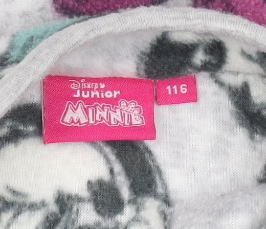 Additional view of Disney girls’ grey minnie mouse fleece full zip jacket -, size 6, years