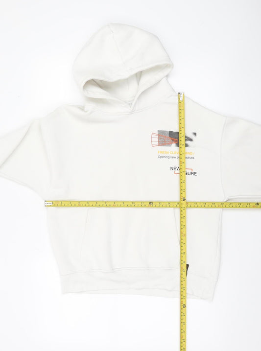 Zara Boys White 13-14 Years Pullover Hoodie Graphic Print Cotton Blend
