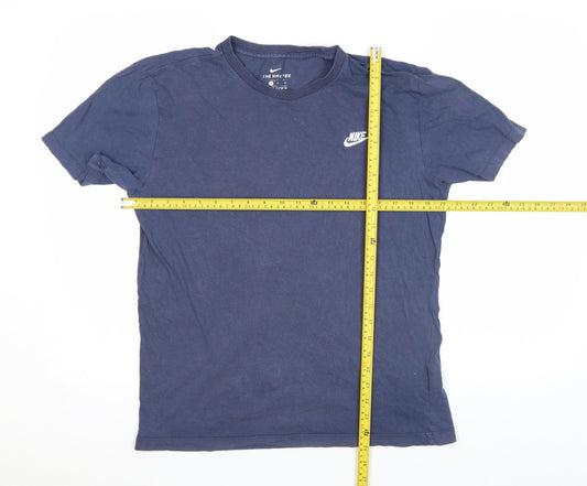 Nike Men's Blue Crew Neck Cotton T-Shirt Medium