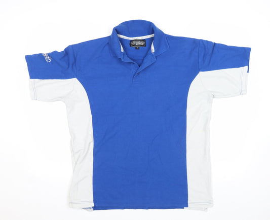Mazon Hockey Men's Blue White XL Short Sleeve Polo Shirt