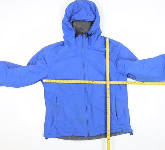 Womens UK Size S Regular Lands' End Blue Synthetic Jacket