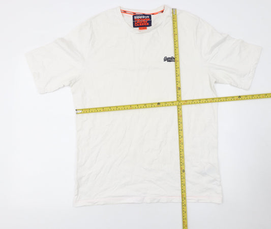 Mens UK Size 2XL Superdry White Cotton T-Shirt