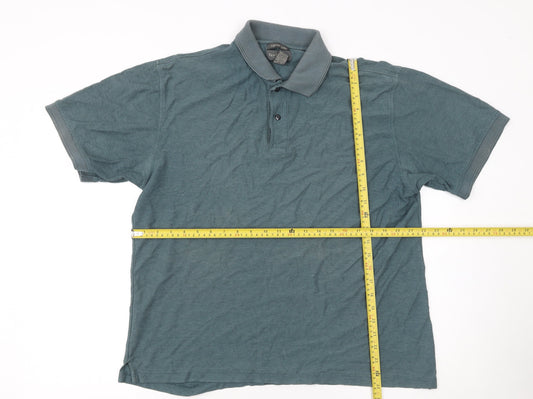 Van Heusen Men’s Blue Cotton Blend Short Sleeve Polo Shirt L