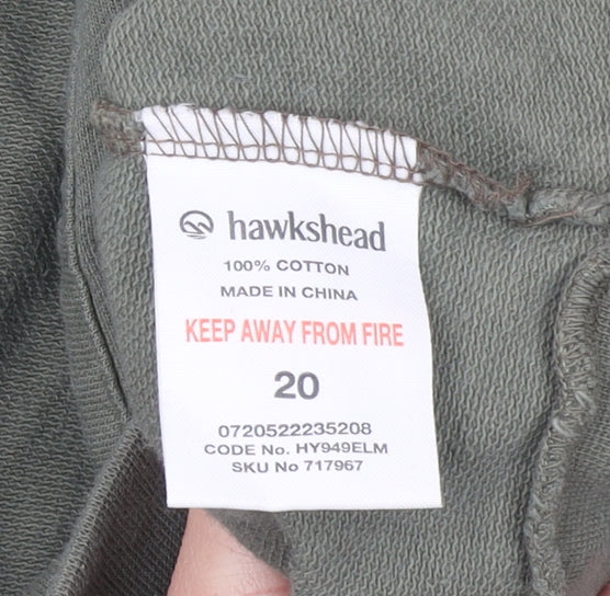 Hawkshead Women’s Khaki Green Size 20 Cotton Wrap Hoodie