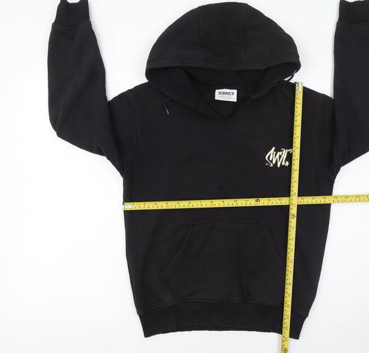 Sonneti Girls Black Pullover Hoodie 12-13 Years Fleece Graphic Logo Sweatshirt