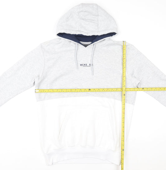 Mens UK XL Regular McKenzie Grey Pullover Hoodie