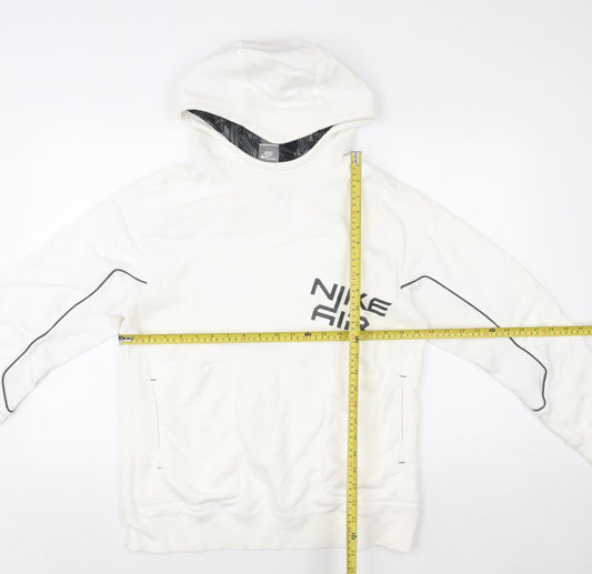 Mens UK XL Regular Nike White Pullover Hoodie