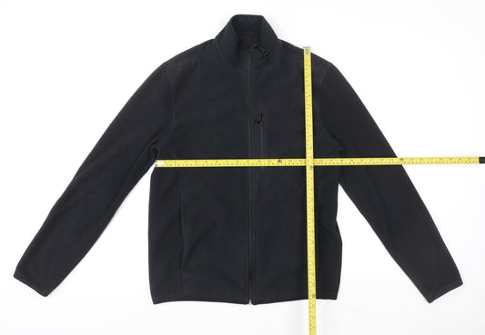Marks and Spencer Women Black Fleece Full Zip Sweatshirt Size S