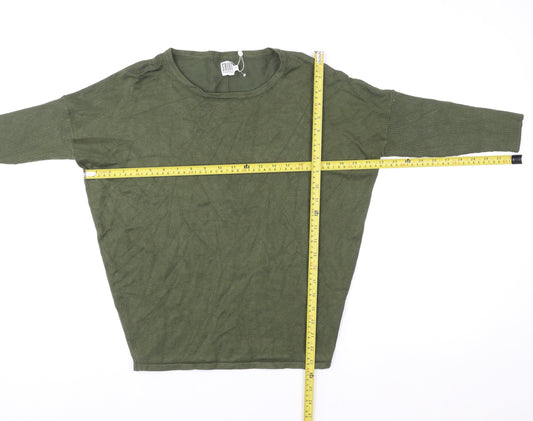 Saint Tropez Women's Green Pullover Sweatshirt Size S