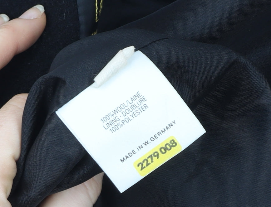 Marks and Spencer Women’s Black Wool Overcoat Size 10 Classic Style