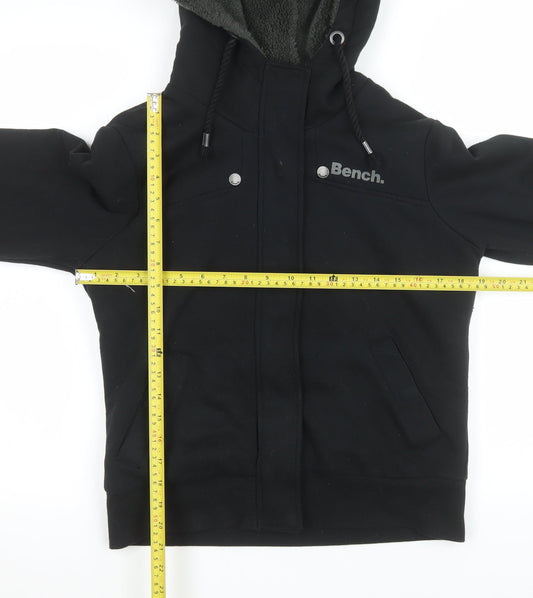 Bench Men's Black L Hooded Lined Cotton Blend Jacket