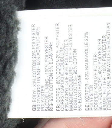 Bench Men's Black L Hooded Lined Cotton Blend Jacket