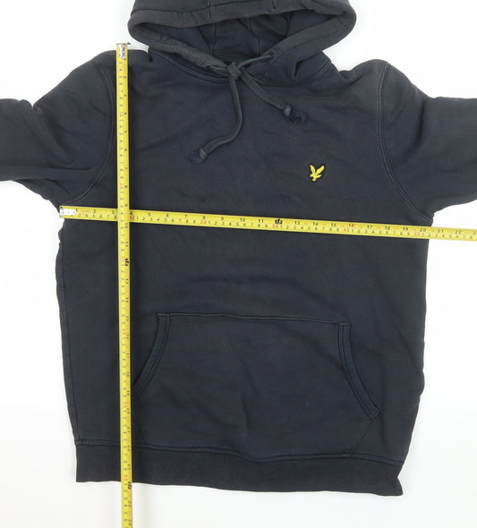 Mens UK L Regular Lyle & Scott Blue Pullover Hoodie