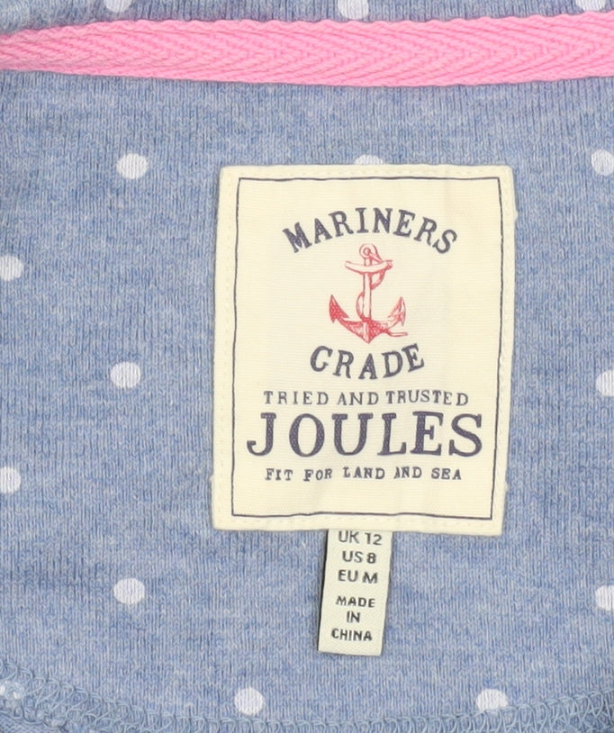 Womens UK Size 12 Joules Blue 100% Cotton T-Shirt