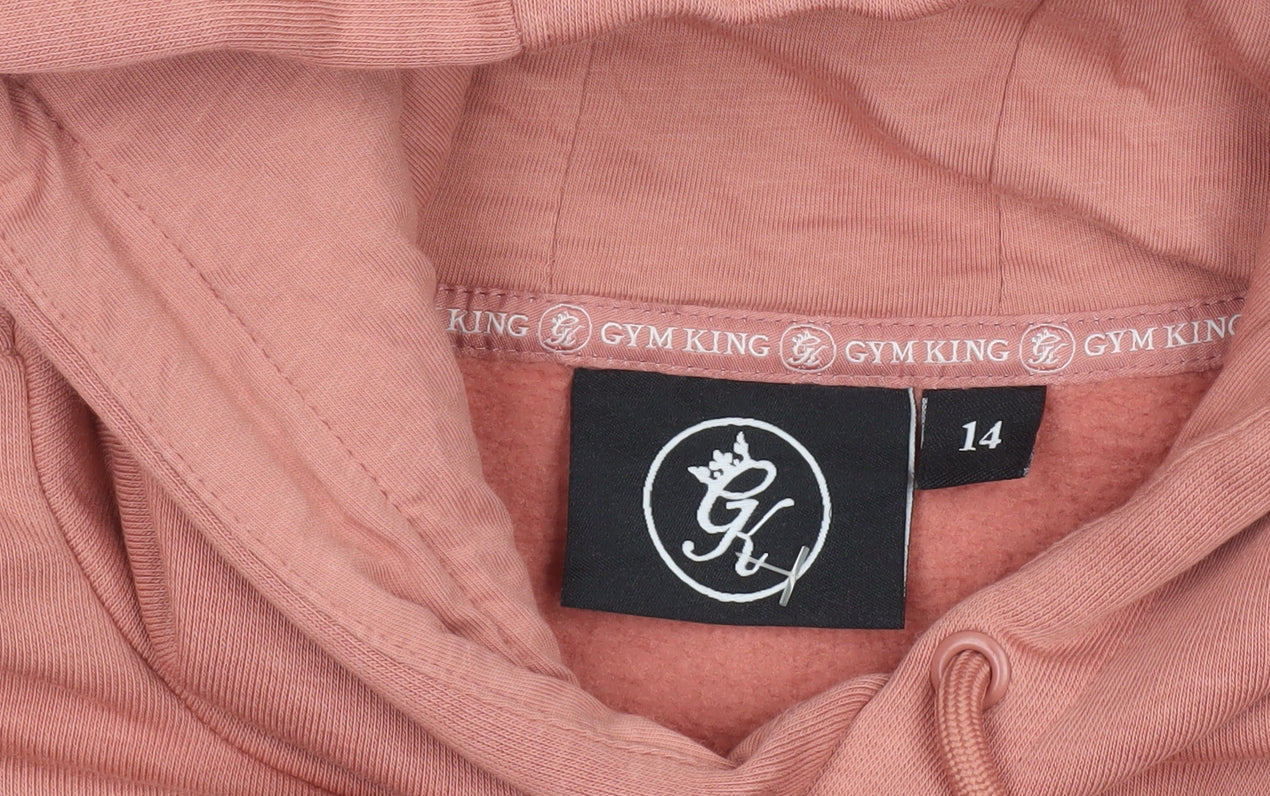Gym King Women's Pink Cropped Pullover Hoodie Size 14