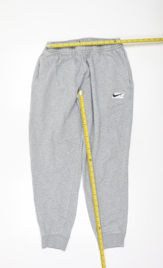 Nike Men’s Grey Fleece Sweatpants Joggers Size M Elastic Waist