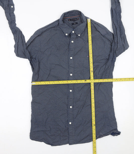 Tommy Hilfiger Men Blue Long Sleeve Button-Up Cotton Shirt L
