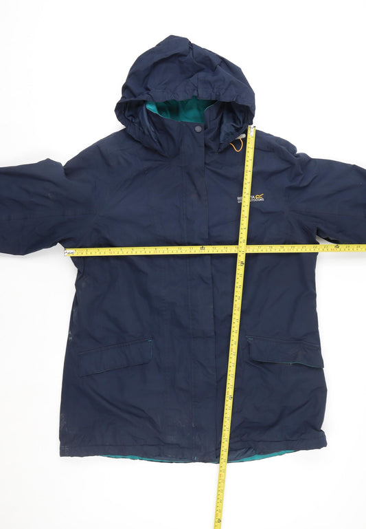 Regatta Mens Blue Hooded Waterproof Parka Jacket Size L