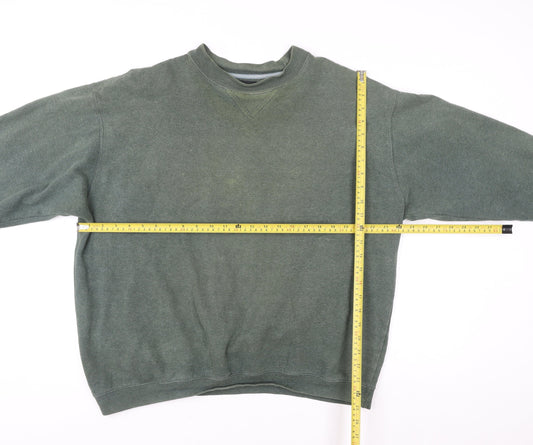 BHS Womens Dark Bottle Marl Green Sweatshirt Large Cotton Blend Casual