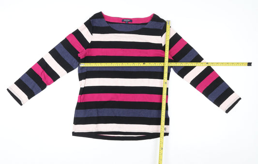 Maine New England Women Multicoloured Cotton Striped Pullover Top Size 16