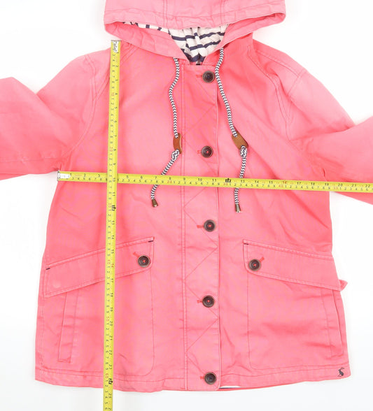Womens UK Size 14 Regular Joules Pink Cotton Blend Jacket
