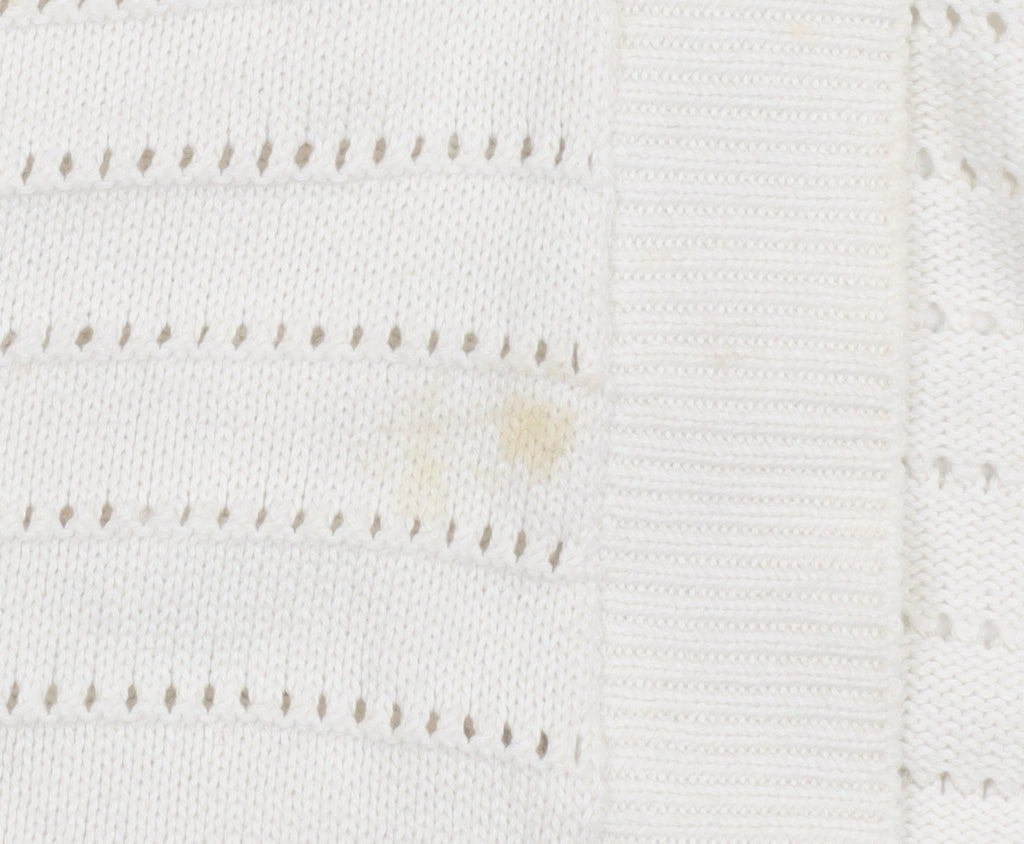 Mint Velvet Women Ivory Cotton Open Knit Cardigan L