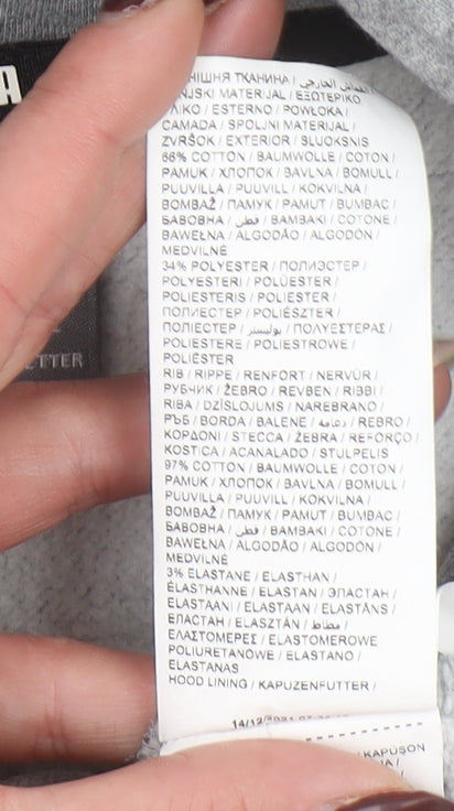 Mens UK L Regular PUMA Grey Pullover Hoodie