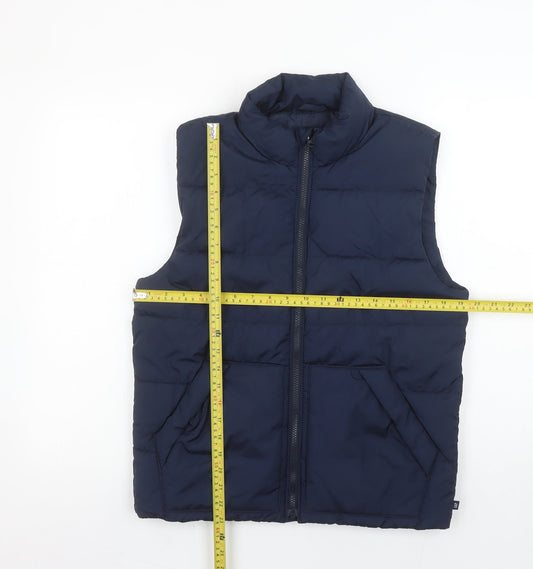 GAP Kids Boys Blue Padded Bodywarmer XXL (14-16 Years) Full Zip Polyester