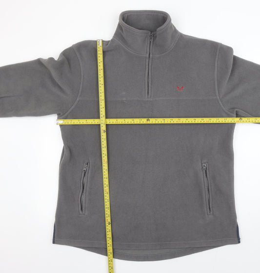 Crew Clothing Co. Men's Grey Fleece 1/2 Zip Pullover Sweatshirt Large