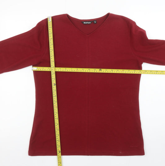 Rohan Womens Red Pullover Sweatshirt V-Neck Long Sleeve M