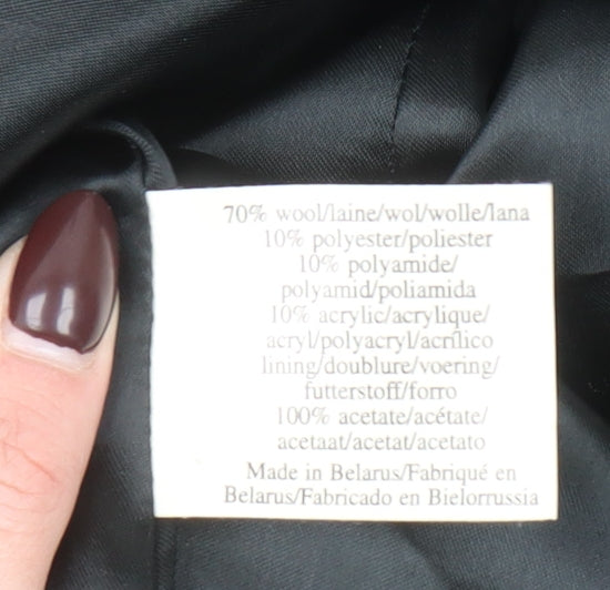 Laura Ashley Women’s Grey Wool Blend Long Pea Coat UK 14