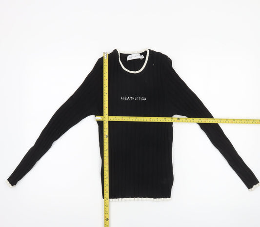 Aje Athletica Women's Black Size 8 Knit Slim Fit Jumper