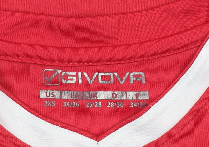 Additional view of Givova boys’ red short sleeve football jersey t-shirt 2xs polyester athletic fit