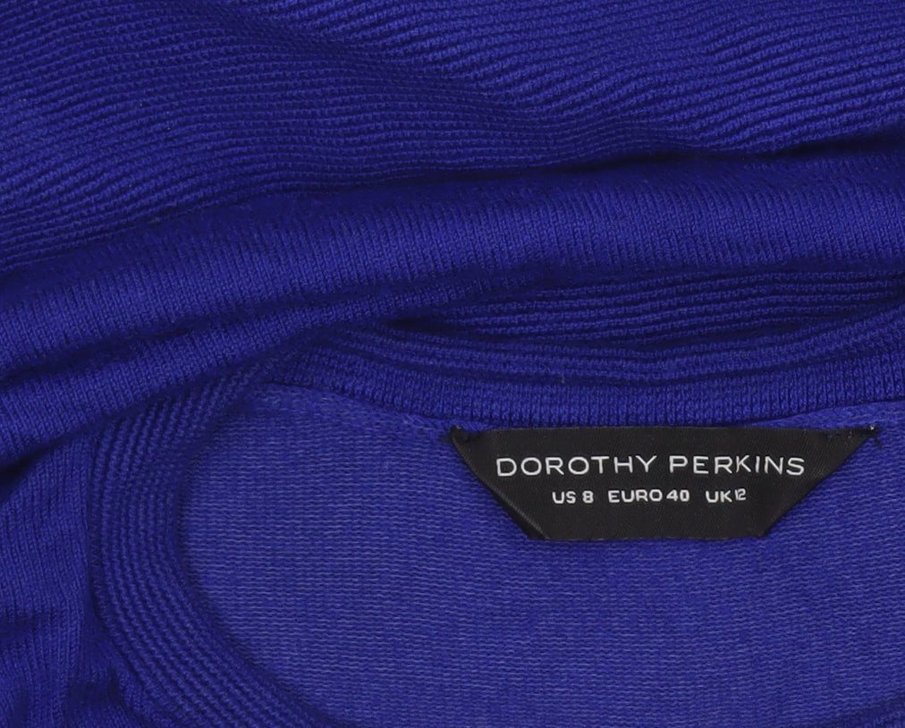 Dorothy Perkins Women's Blue Crew Neck Long Sleeve Jumper Size 12